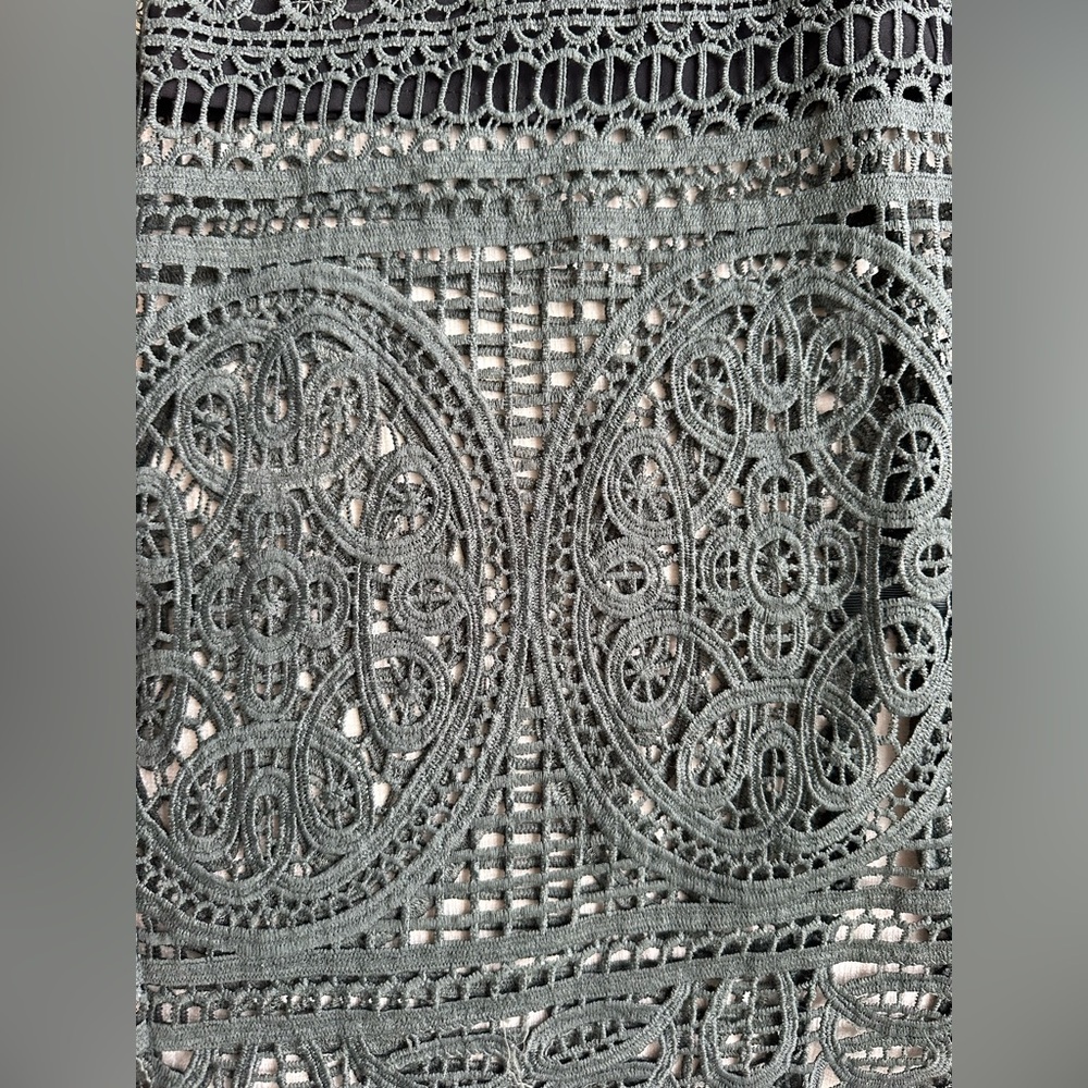Topshop Green Lace Pencil Skirt - Picture 3 of 8